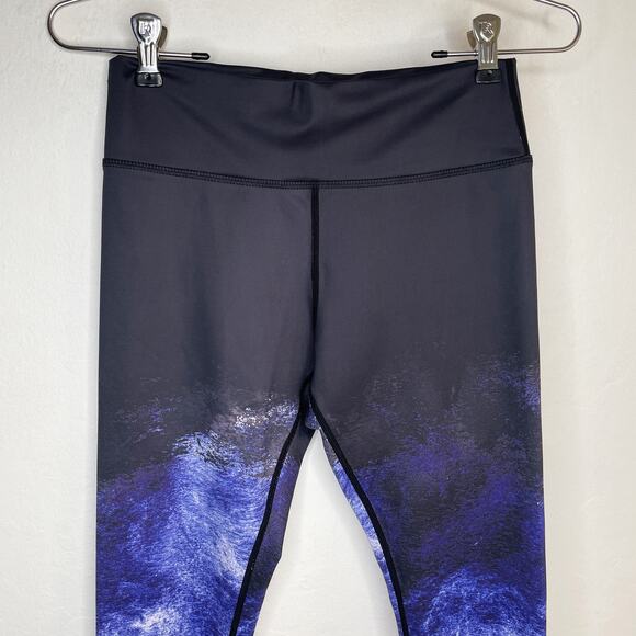 Vie Active Rockell Ocean Galaxy Ombre Mid Rise Full Length Leggings Tights Small - Picture 4 of 14